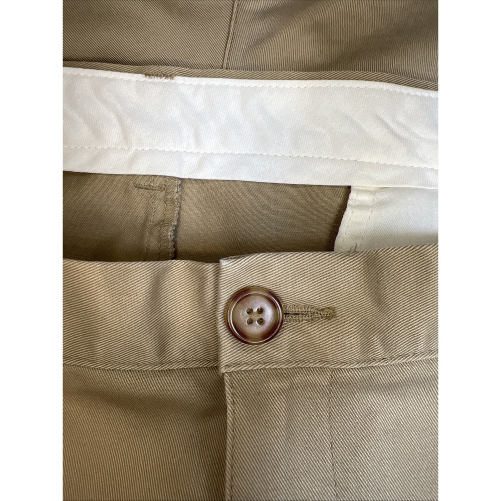 LL Bean Chino Shorts Mens 44 Khaki Flat Front Comfort Elastic Waist Preppy 3XL - Picture 4 of 13